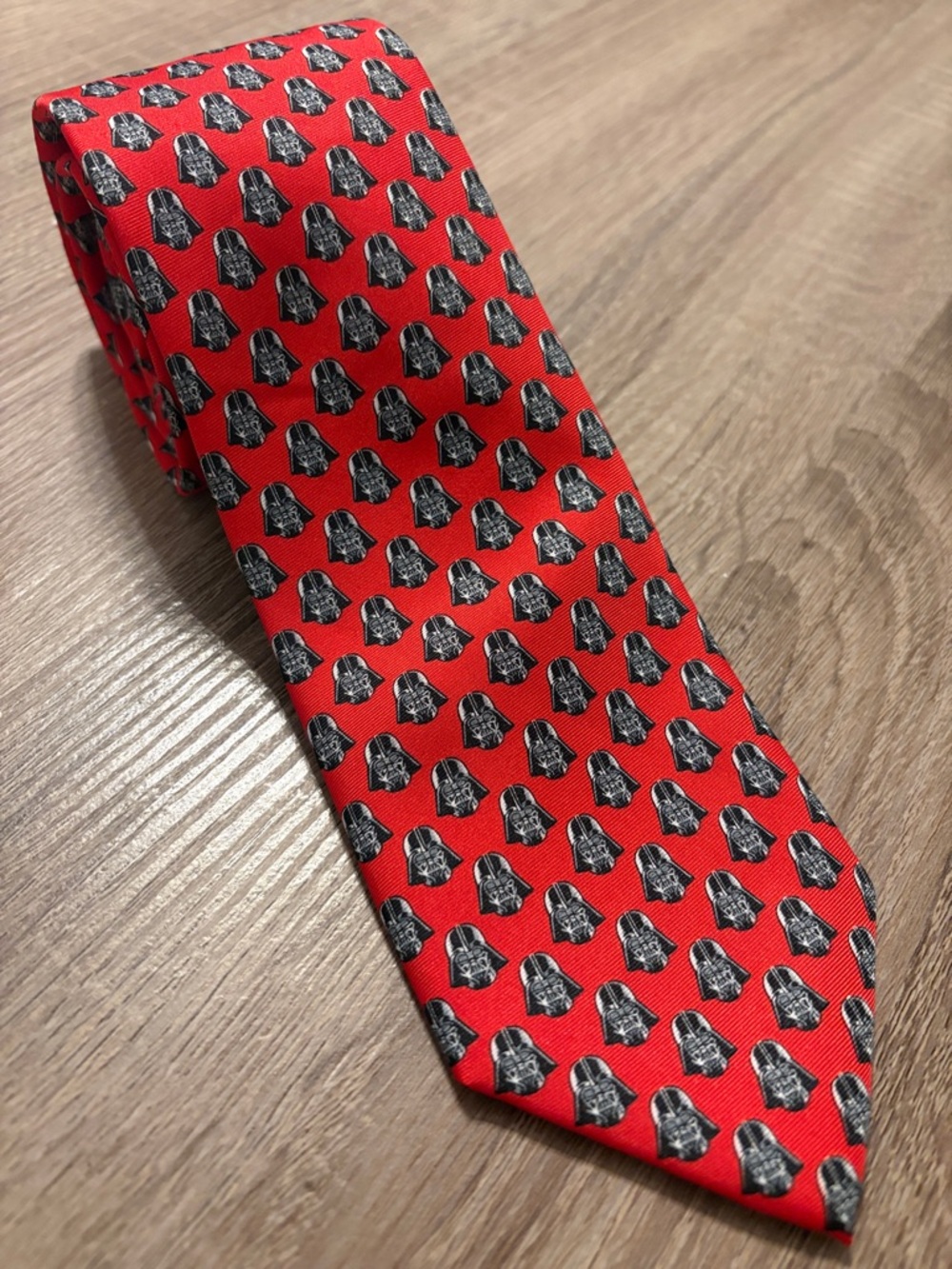Star Wars Red Tie with Black Darth Vader Motif